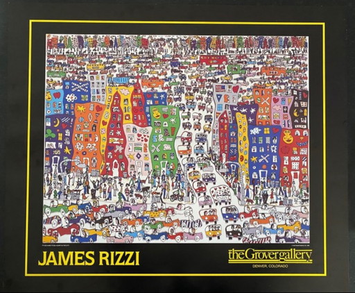 James Rizzi: "It's So Hard to Be a Saint When You Live in the City" – Rare Find from the Grover Gallery, Denver, Colorado