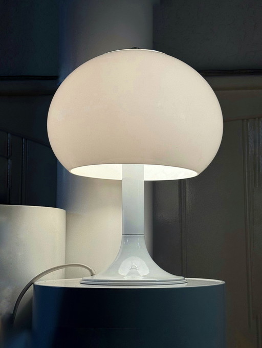Vintage Paddestoel Witte Tafellamp | Dijkstra Lampen Retro