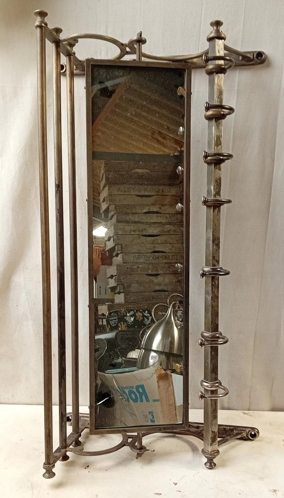 Image 1 of Industrial Coat Rack with Mirror