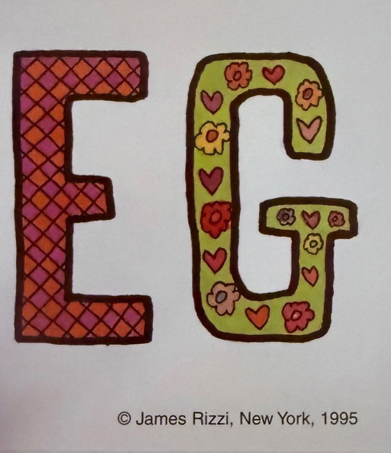 Image 1 of James Rizzi: "Meets Spitzweg" Original Licensed Poster. High Print Quality and in Excellent Condition.