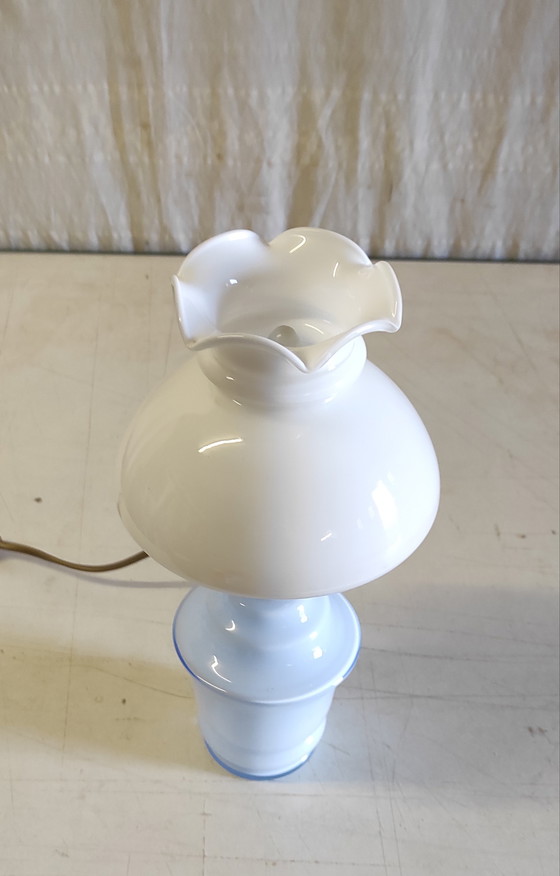 Image 1 of Opaline glass table lamp - 1950s/60s