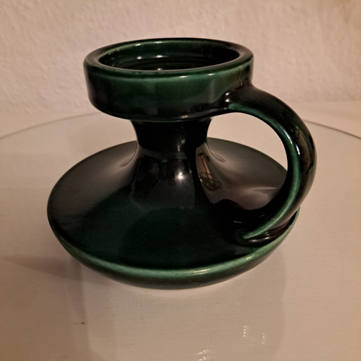 Bougeoir en céramique vert foncé, Cari Zalloni pour Steuler, années 1970 – kandelaars en kaarsen, Ceramic (photo 2 of 6)