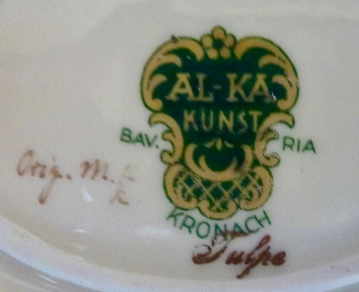 Alka Kunst - Bavaria - Vintage - Schaal - met deksel - Porselein, Tafelstuk.