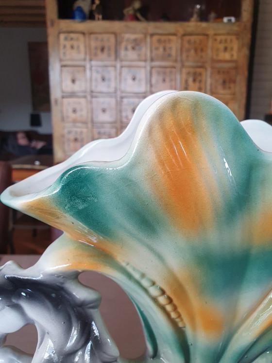 Image 1 of Vintage Italian Pegasus vase-ceramic-19th century 33 cm