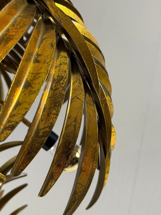 Image 1 of Gran lámpara de pie/palmera estilo Hollywood Regency, al estilo de Maison Jansen, Francia, década de 1970