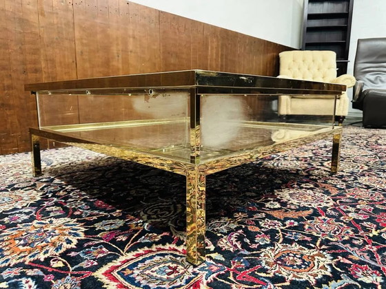 Hollywood Regency Eichholtz Harvey Salontafel, Glas, Messing (foto 6 van 14)