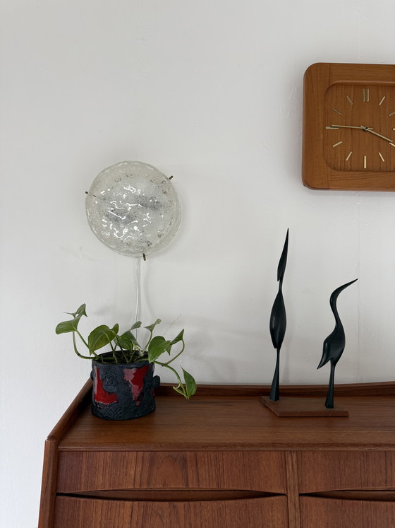 Image 1 of Vintage ice glass wall lamp/ceiling lamp, Kaiser Leuchten ‘60