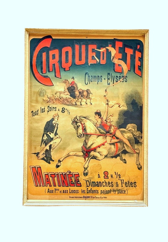 Image 1 of Charles Levy, Cirque d'Ete, ingelijst origineel affiche, ca. 1900