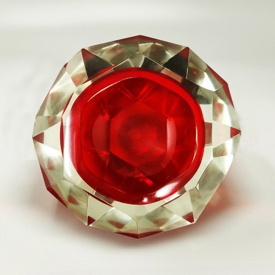 Image 1 of Erstaunlicher roter Aschenbecher oder Vide Poche aus den 1960er Jahren von Flavio Poli für Seguso