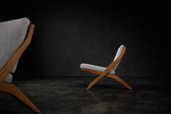 Image 1 of Chaises ciseaux suédoises vintage du milieu du XXe siècle, par Folke Ohlsson pour Bodafors, lot de 2, années 1960