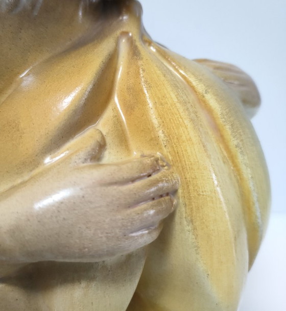 Image 1 of Keramische apenkan, beschilderd ontwerp uit de jaren 80