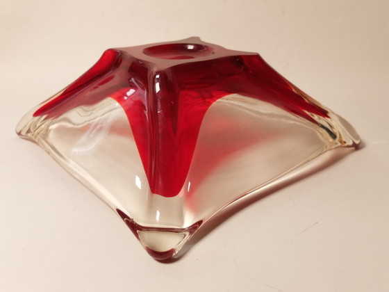 Grote Boheemse Mid-Century Kunstglas Schaal – Schalen (photo 11 of 12)