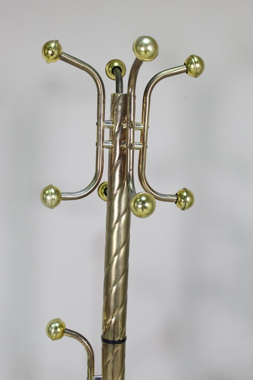 Vintage standing coat rack wardrobe - brass