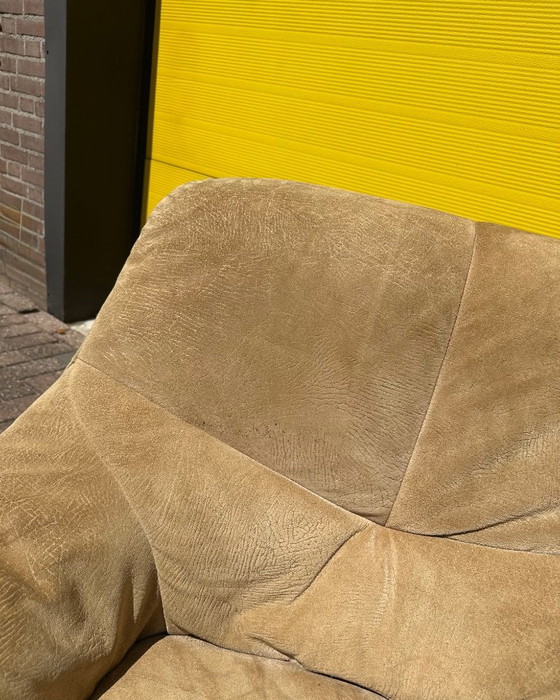 Set di Poltrone lounge vintage in camoscio – anni '70 – Pelle (photo 15 of 18)