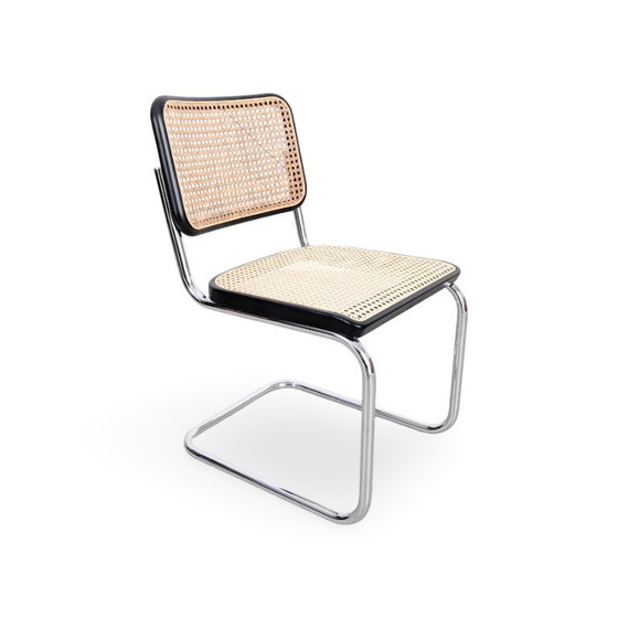 Image 1 of Ensemble de 4 chaises cantilever Thonet S32 V Breuer, toile de canne viennoise neuve