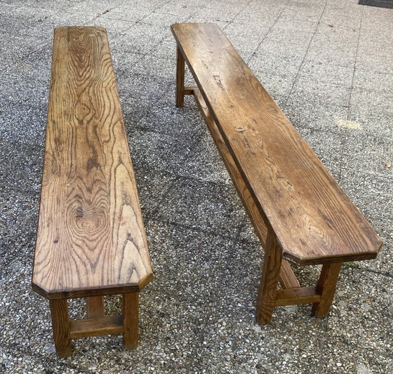 Solid Oak Wood Farmhouse Bench 220cm for Rustic 1950s Farmhouse Table – Benches (photo 4 of 17)