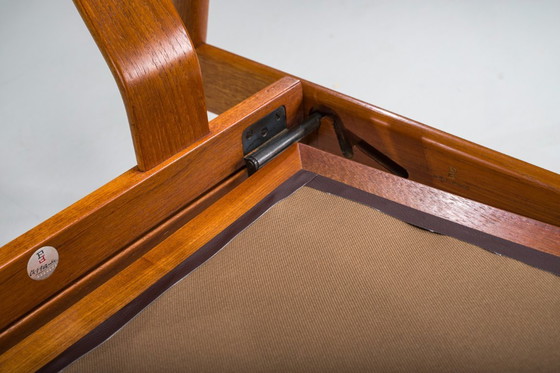 Image 1 of Fauteuil met model FD 164 frame van Arne Vodders en model 118 armleuningen van Grete Jalks in teak en zwart leer, Denemarken, ja