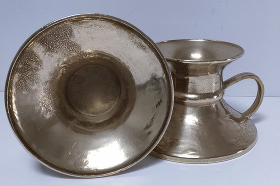 Image 1 of coppia di candelabri vintage in ottone massiccio