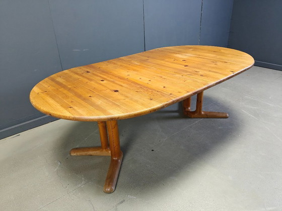 Image 1 of Rainer Daumiller style extendable pine wood  Dining Table, 1970s