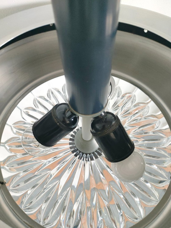 Vintage Mid-Century Space Age UFO Pendant Lamp/ Aluminum & Cut Glass (1960s/1970s) – Ceiling lights, Other (photo 12 of 27)
