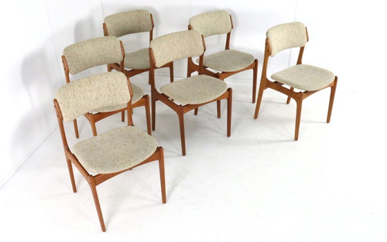 Image 1 of Ensemble de 6 chaises Erik Buch pour O.D. Mobler modèle 49 vintage