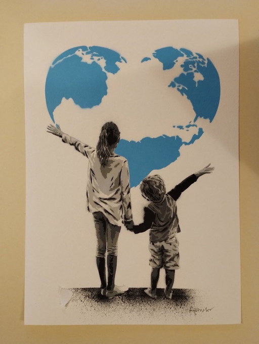 ALESSIO B - My World - Lithographie d'artiste encadrée