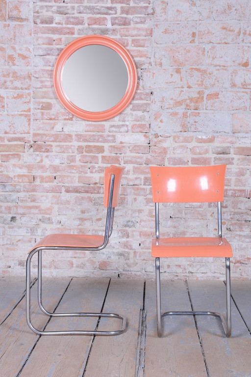 Miroir rose original de style Mid-Century, cadre en plastique, Italie, années 1960 – spiegels, Glass, Plastic (photo 2 of 7)