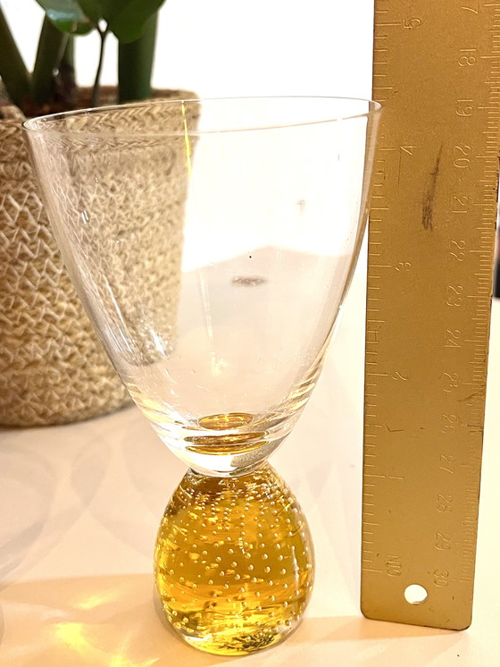 Image 1 of Vintage Italy Murano Wein Gläser 60er mit Blasendekor