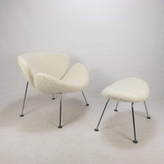 Image 1 of Fauteuil et ottoman vintage par Pierre Paulin pour Artifort, 1980