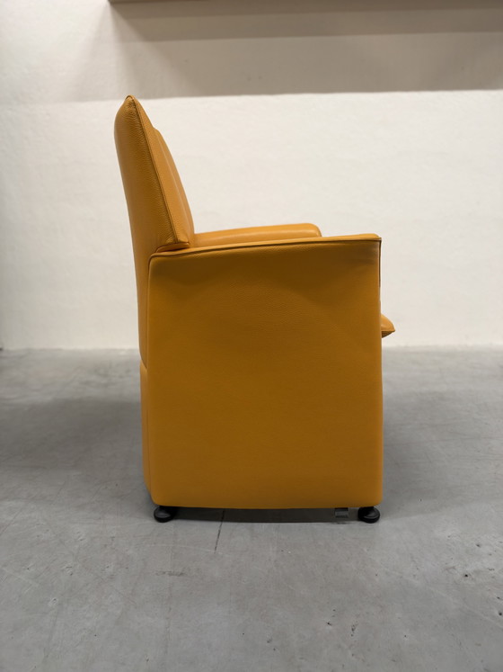 6 Chaises de salle à manger Leolux Tamarinde, état neuf, jaune, Cuir (photo 2 sur 9)
