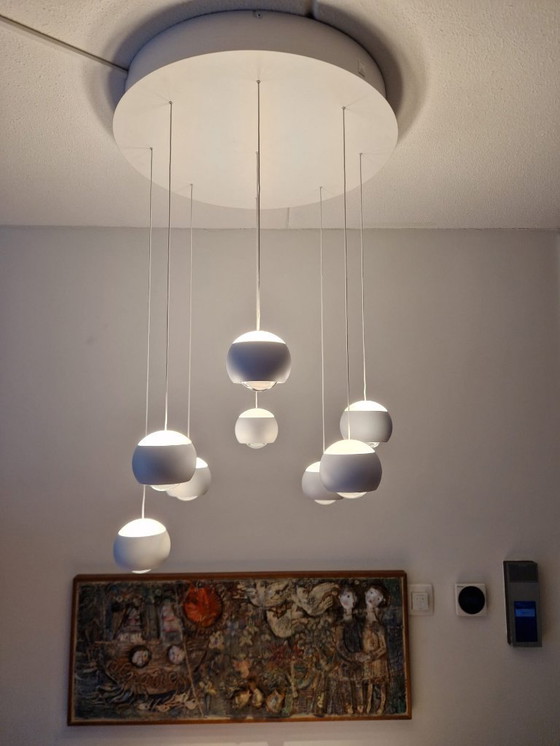 Image 1 of Lampada a sospensione rotonda Canon a 9 luci