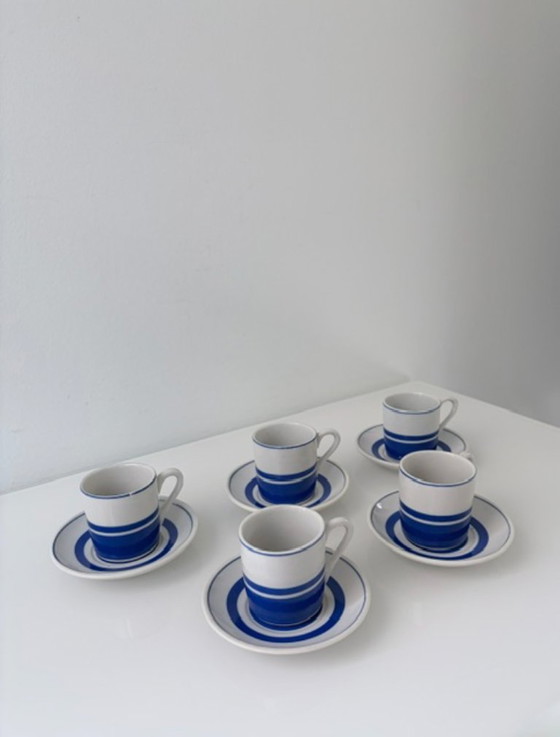 Set di 5 tazzine da caffè espresso finlandesi vintage blu bianco – Stoviglie, Ceramic (photo 5 of 11)