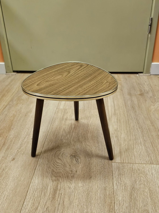 Vintage Plant Table Formica Table Side Table, Wood, Brown (photo 2 of 6)