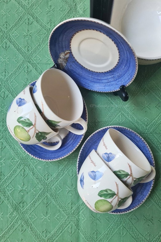 Image 1 of Sarah's Garden Wedgwood Queen's Ware 4 tazze e piattini - inutilizzati.