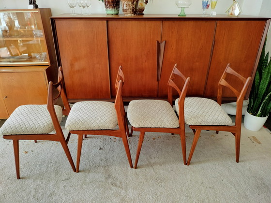 Image 1 of Vintage set of 4 teak dining chairs, Habeo