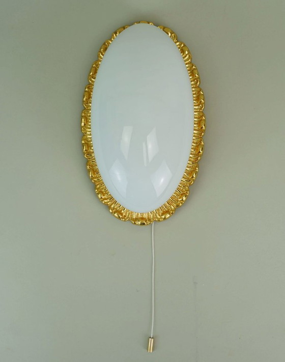 Mid Century Lampada a bacchetta Limburg A 234 Opalglas Aluminium Vergoldet 70er 80er Jahre (photo 7 of 15)