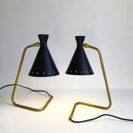 Image 1 of Een paar Cocotte-lampen, design uit de jaren 1950.