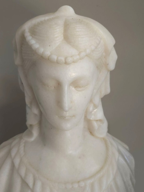 Imponente Busto de Mármol "Angelica Maria" – Luciano (56 cm) – Esculturas, Marble (photo 3 of 15)