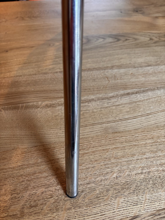 Image 1 of 2 les Arcs stoelen cognackleurig leer met chroom