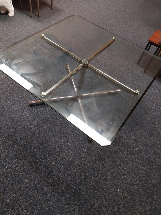 Image 1 of 1 table basse Ums Haller en chrome et verre