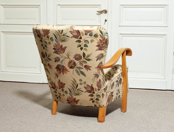 Image 1 of 1940s Jacquard Armchair, Sweden