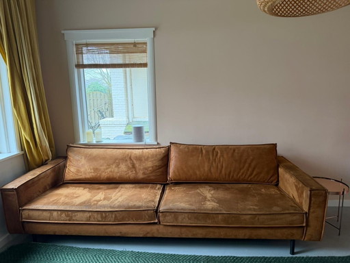 Comfortabele 3-zitsbank met hocker