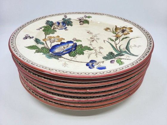 Rare Set of Victorian Brownfield & Sons "Texas" Pattern Plates, England, Circa 1880 (8) – Tableware, Ceramic (photo 8 of 18)