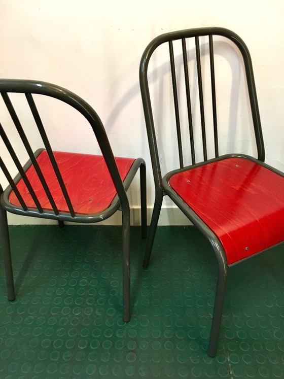 Image 1 of Paire CHAISES Industrielles VINTAGE