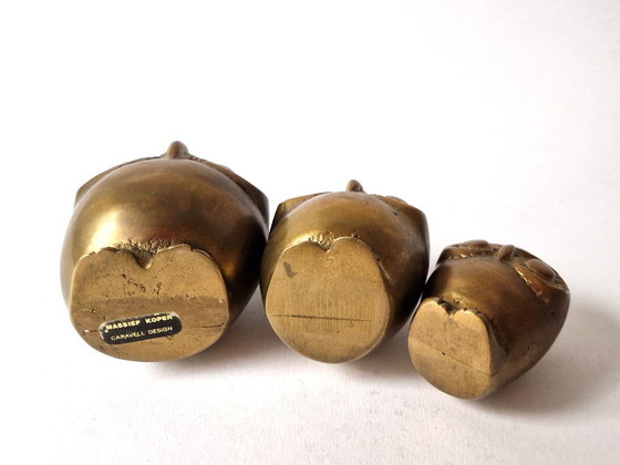 Image 1 of Caravell Design - 3 hiboux en cuivre - Années 70