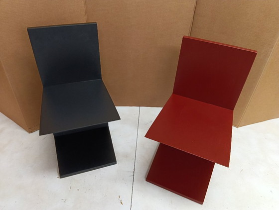 Image 1 of Sedia ALIVAR MVSEVM 514 ZIG ZAG (NUOVA, MAI USATA) Rosso Bordeaux o Nero