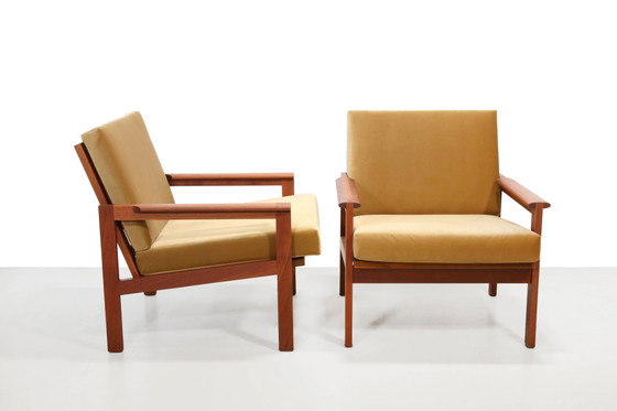 Conjunto de dos sillas Capella de teca de Illum Wikkelso – Niels Eilersen, Sillones, Cotton, Velvet (photo 5 of 5)