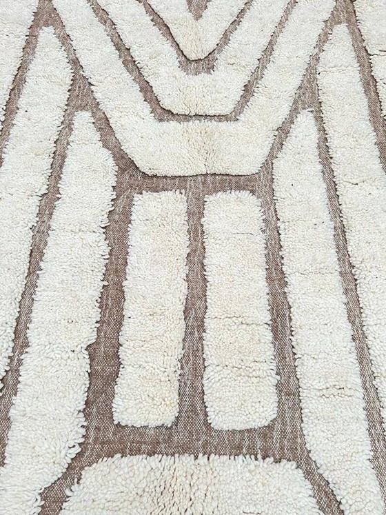 Ecru Marokkanischer Teppich mit geometrischen Mustern 280cm x 180cm – Teppiche & Läufer, Wool (photo 4 of 8)