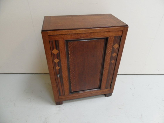Image 1 of Art Deco one-door cabinet Amsterdam School