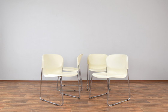 Image 1 of SM400K White Swing Chair by Gerd Lange for Drabert, Set of 4, 1980s